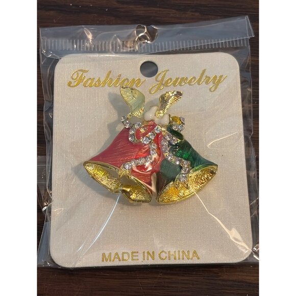 Lot Of 7 Christmas Themed Brooch Pins & a Necklace Pendant Set - Picture 3 of 9